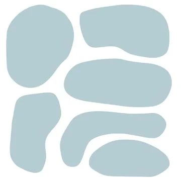 Set of light blue spots, clouds, abstract elements isolated on white backgrou 스톡 일러스트