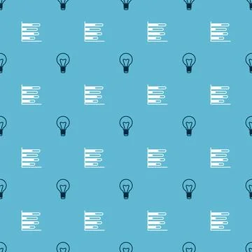 Set Light bulb and Pie chart infographic on seamless pattern. Vector イラスト素材