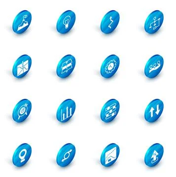 Set Light bulb, Arrow, Hierarchy organogram chart, Intersection point, Target Illustrazione stock