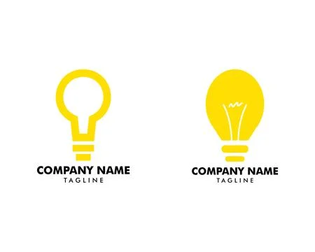 Set of Light bulb design logo template Stock Illustration