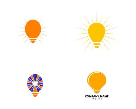Set of Light bulb design logo template Stock Illustration