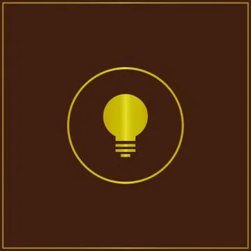 Set Light bulb  icon isolated on brown background. Vector Stock Illustration