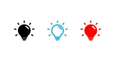 A set of light bulb icon on white background. Stock Illustration