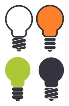 Set of light bulb icons isolated on white background. Eco bulb Stock-Illustration