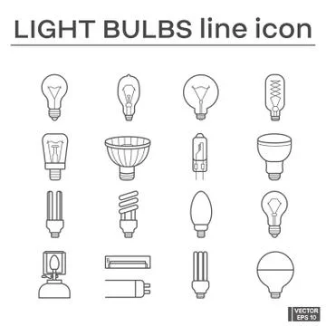 Set of light bulbs icons. Иллюстрация