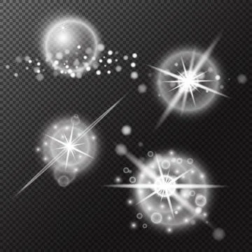 Set Light effect, Isolated flare, explosion glitter dust line solar flare spa Stock Illustration