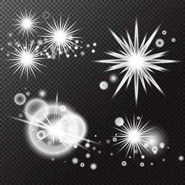 Set Light effect, Isolated flare, explosion glitter dust line solar flare spa Stock Illustration
