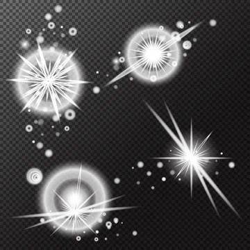 Set Light effect, Isolated flare, explosion glitter dust line solar flare spa Stock Illustration