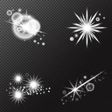 Set Light effect, Isolated flare, explosion glitter dust line solar flare spa Stock Illustration