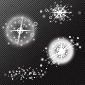 Set Light effect, Isolated flare, explosion glitter dust line solar flare spa Illustrazione stock