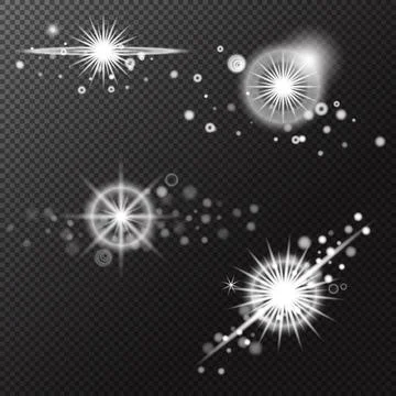 Set Light effect, Isolated flare, explosion glitter dust line solar flare spa Stock Illustration