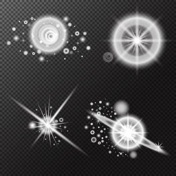 Set Light effect, Isolated flare, explosion glitter dust line solar flare spa Stock Illustration