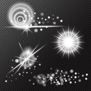 Set Light effect, Isolated flare, explosion glitter dust line solar flare spa Stock Illustration