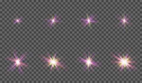 A set of light effects for design. Each element in a separate layer Stock Illustration