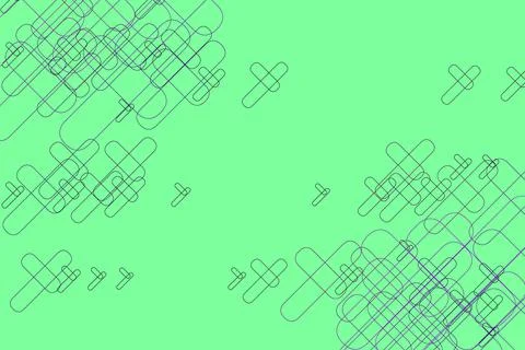 Set of light elements forming a diagonal design on a green background. Stock Illustration