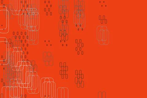 Set of light elements forming a vertical design on a red background. Stock Illustration