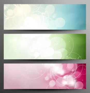 Set Of Light Festive Banners Stock Illustration