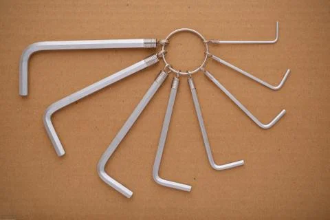 A set of light hexagons on the ring on cardboard. Stock Photos