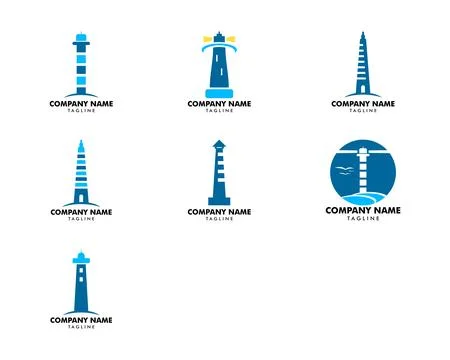 Set of Light House Logo Template icon vector illustration Stock Illustration