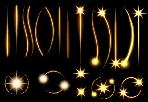 Set. Light indicators. Laser pointers. Collection of flashes. Light effect. i Stock Illustration