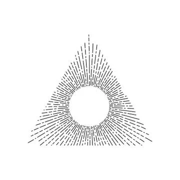 Set of light rays, sunburst and rays of sun. Design elements, linear drawing, Stock Illustration
