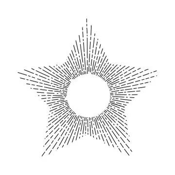 Set of light rays, sunburst and rays of sun. Design elements, linear drawing, Stock Illustration