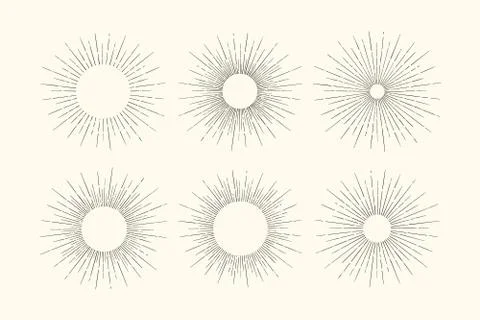 Set of light rays, sunburst 스톡 일러스트