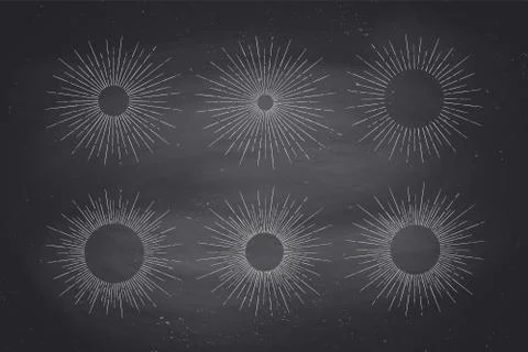 Set of light rays, sunburst Stock Illustration