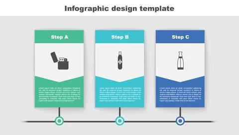 Set Lighter, Electronic cigarette and Vape liquid bottle. Business infograp.. Stock Illustration