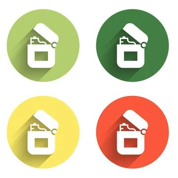 Set Lighter icon isolated with long shadow background. Color circle button... 库存插图