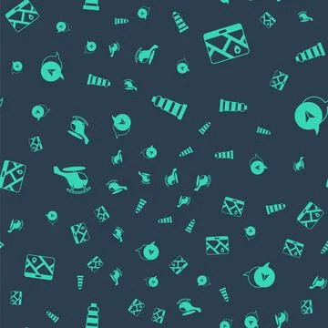 Set Lighthouse, City map navigation, Helicopter and Infographic of city on Stock Illustration