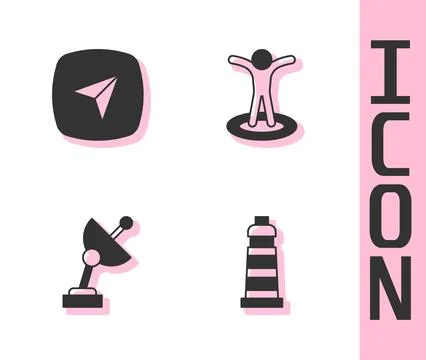 Set Lighthouse, Infographic of city map navigation, Radar and Location with Stock Illustration