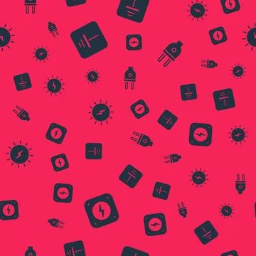 Set Lightning bolt, Electrical symbol ground, Solar energy panel and plug o.. 스톡 일러스트