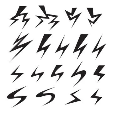 Set of Lightning bolt icon Stock Illustration