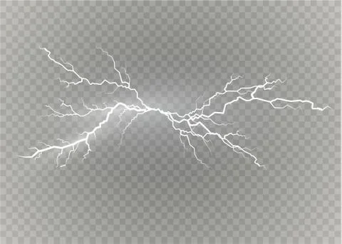 A set of lightning Magic and bright light effects. Vector illustration Stock Illustration