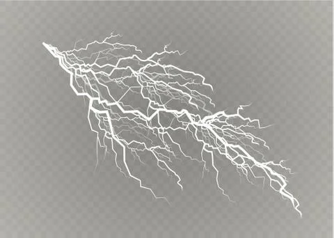 A set of lightning Magic and bright light effects. Vector illustration Stock Illustration