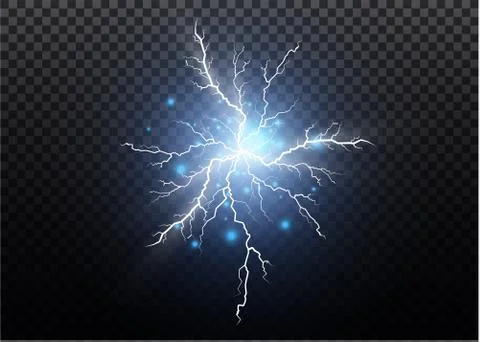 A set of lightning Magic and bright light effects. Vector illustration Illustrazione stock