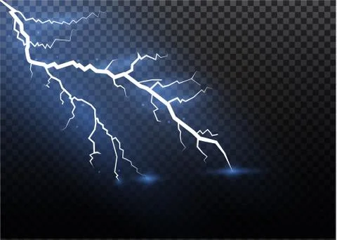 A set of lightning Magic and bright light effects. Vector illustration Stock Illustration