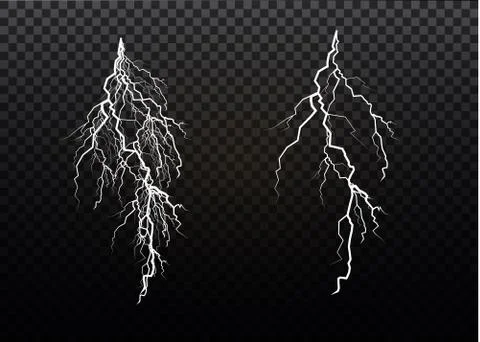 A set of lightning Magic and bright light effects. Vector illustration Stock Illustration
