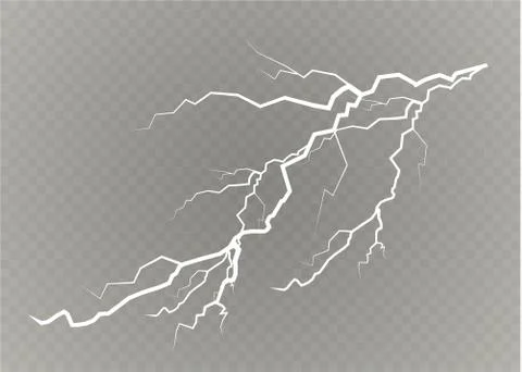 A set of lightning Magic and bright light effects. Vector illustration Stock Illustration