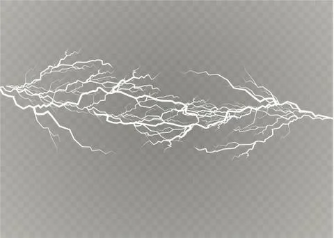 A set of lightning Magic and bright light effects. Vector illustration Stock Illustration