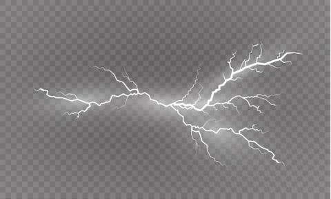 A set of lightning Magic and bright light effects. Vector illustration Stock Illustration