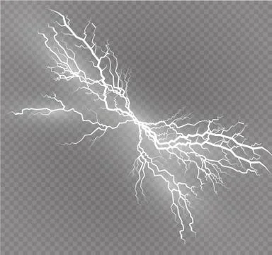 A set of lightning Magic and bright light effects. Vector illustration Stock Illustration