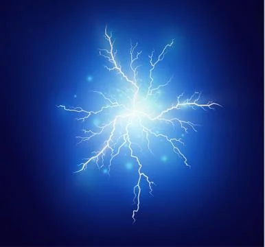 A set of lightning Magic and bright light effects. Vector illustration Stock Illustration