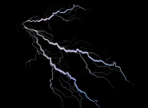 A set of lightning Magic and bright light effects. Vector illustration Stock Illustration