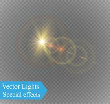 Set of lightnings. Magic and bright lighting effects. Vector Illustration. Stock Illustration