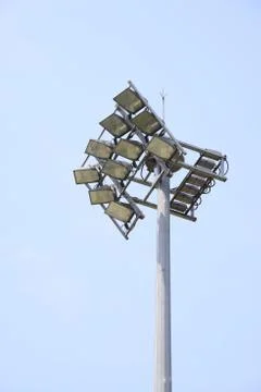 Set of lights for stadium Stock Photos