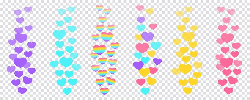 A set of likes in the live stream is a flying up icon heart. The likes user c Illustrazione stock