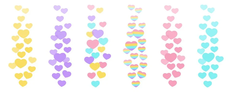 A set of likes in the live stream is a flying up icon heart. The likes user c Illustrazione stock