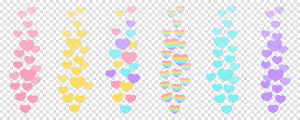 A set of likes in the live stream is a flying up icon heart. The likes user c Illustrazione stock